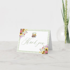 Tarjeta De Agradecimiento Green Gingham Fresh Off The Market Card