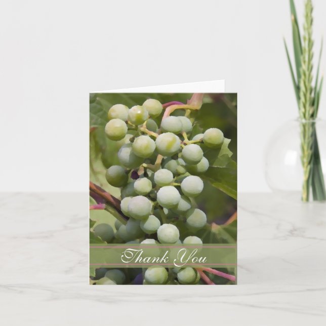 Tarjeta De Agradecimiento Green Grapes Vineyard Gracias (Anverso)