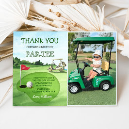 Tarjeta De Agradecimiento Green Hole-In-One Golf Birthday Par-tee Photo