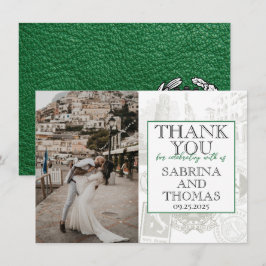 Tarjeta De Agradecimiento Green Italy Boda Photo You