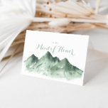 Tarjeta De Agradecimiento Green Mountain Country Bridal Party Gracias<br><div class="desc">Esta tarjeta de agradecimiento de esta fiesta de novias de este verde país montañés es perfecta para un boda rústico. El diseño presenta una montaña verde pintada a mano con una acuarela,  inspirando un tema de campo.</div>