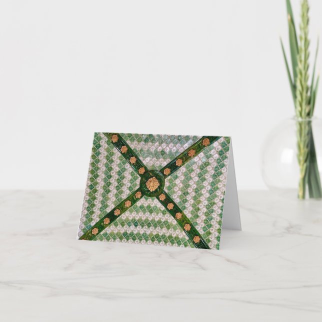 Tarjeta De Agradecimiento Green Mozaic Sant Pau Barcelona (Anverso)