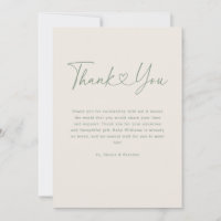Green Oh Baby Heart Calligraphy Simple Baby Shower