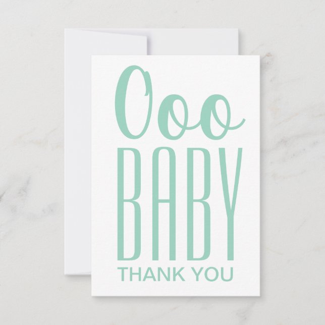 Tarjeta de agradecimiento: Green Ooo Baby Gracias (Anverso)