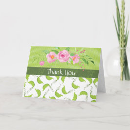 Tarjeta De Agradecimiento Green Pea "Baby Shower Gracias"