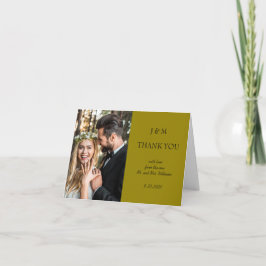 Tarjeta De Agradecimiento Green Photo Wedding Thank YouFolded Thank You Card