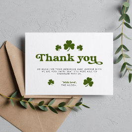 Tarjeta De Agradecimiento Green Shamrock St.Patrick's Day Gracias