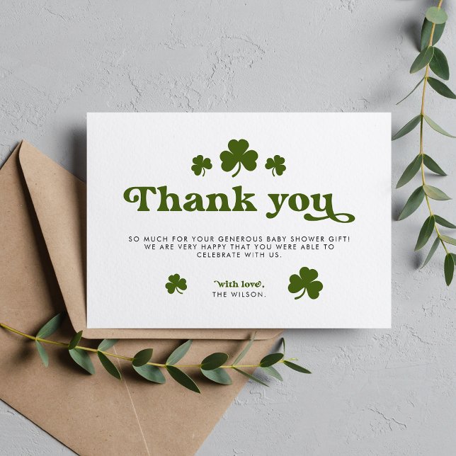 Tarjeta De Agradecimiento Green Shamrock St.Patrick's Day Gracias (Subido por el creador)