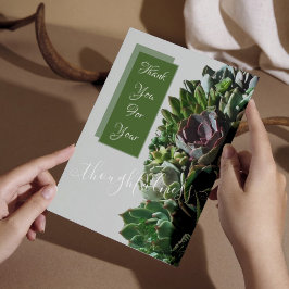 Tarjeta De Agradecimiento Green Succulum Boda Gracias Cartas