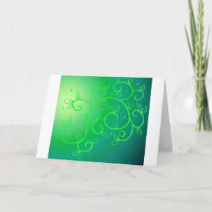 Tarjeta De Agradecimiento Green Vines Irish Luck Ireland Flowers Art