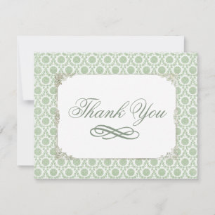 Tarjeta De Agradecimiento Green Vintage Shabby Bridal Gracias