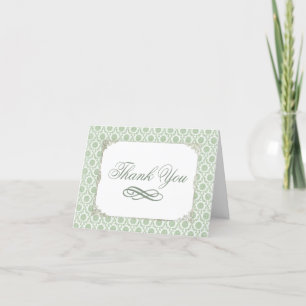 Tarjeta De Agradecimiento Green Vintage Shabby Bridal Gracias