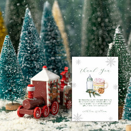 Tarjeta De Agradecimiento Green Winter Snowflake S'more Cookie Baby Shower