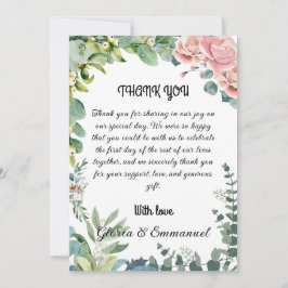 Tarjeta De Agradecimiento Greeneration Eucalyptus Leave Floral Boda