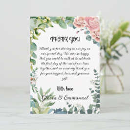 Tarjeta De Agradecimiento Greeneration Eucalyptus Leave Floral Boda