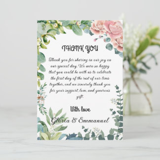 Tarjeta De Agradecimiento Greeneration Eucalyptus Leave Floral Boda