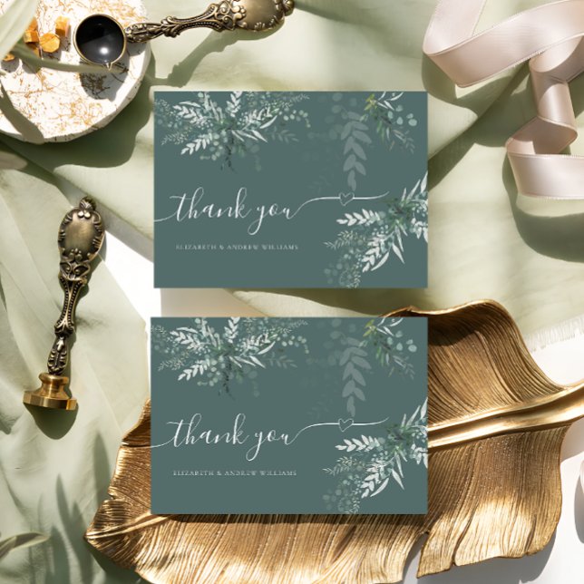Tarjeta De Agradecimiento Greenery Boho Boda (Subido por el creador)