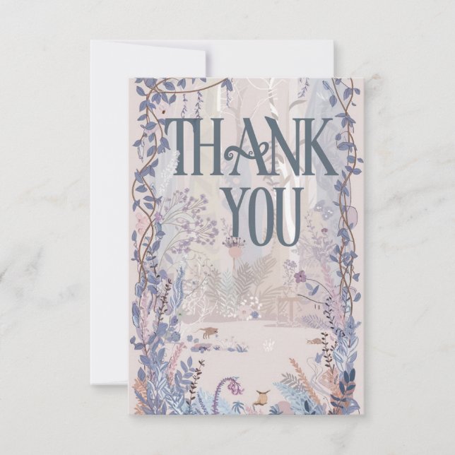 Tarjeta De Agradecimiento Greenery Boscosa Bohemio Soñador (Anverso)