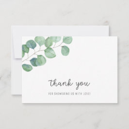 Tarjeta De Agradecimiento Greenery Eucalipto - gracias por el baby shower