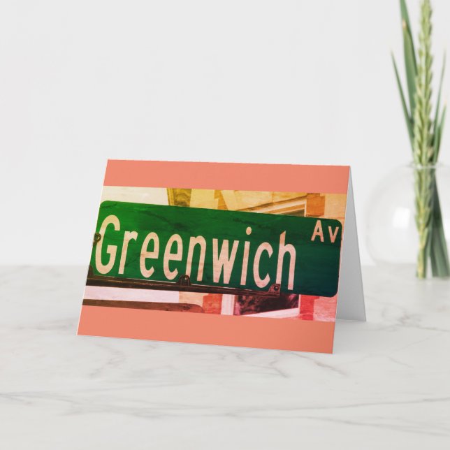 Tarjeta De Agradecimiento Greenwich Ave, Greenwich, CT (Anverso)