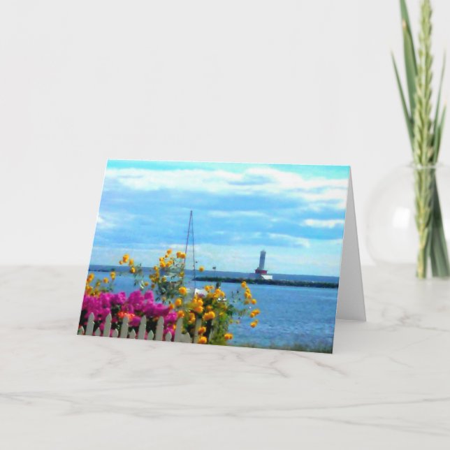 Tarjeta De Agradecimiento Greeting Card - Mackinac Island Lighthouse  (Anverso)