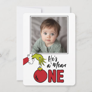 Tarjeta De Agradecimiento Grinch Él es un Cumpleaños número 1 Malvado