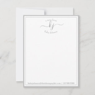 Tarjeta De Agradecimiento Gris Claro Personalizado Del Escritorio De La Tarj