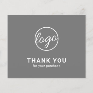 Tarjeta de agradecimiento gris con logotipo person