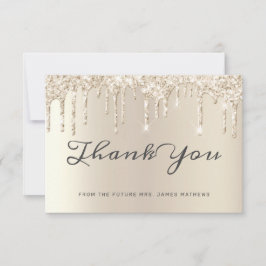 Tarjeta De Agradecimiento Gris elegante con destellos que gotean Agradecimie