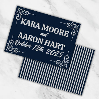 Tarjeta De Agradecimiento Gris en pizarra azul eduardiano