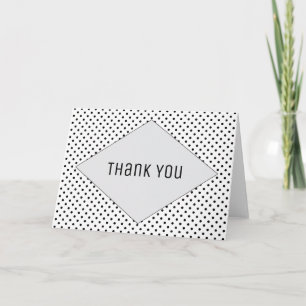 Tarjeta De Agradecimiento Gris Modern Polka Dots Gracias