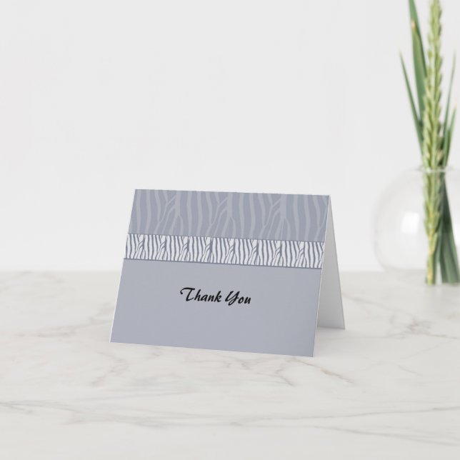 Tarjeta De Agradecimiento Gris plateado Gracias (Anverso)