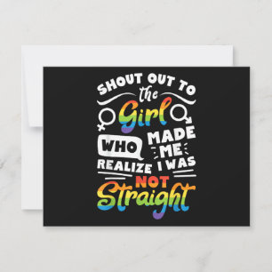 Tarjeta De Agradecimiento Grito a la chica Orgullo Lesbiana LGBT Camiseta G