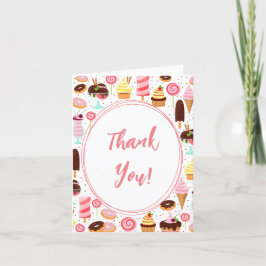 Tarjeta De Agradecimiento Grito para los Chicas de helado dulce cumpleaños