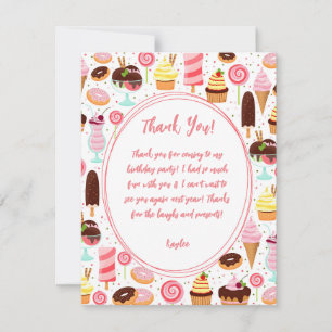 Tarjeta De Agradecimiento Grito para los Chicas de helado dulce cumpleaños