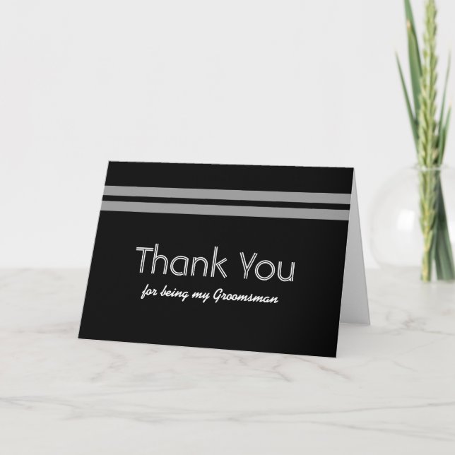 Tarjeta De Agradecimiento GROOMSMEN Boda audaz de banda GRACIAS (Anverso)