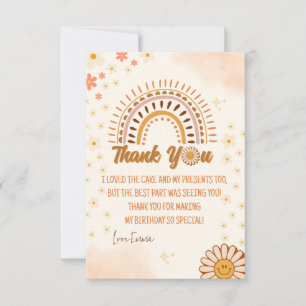 Tarjeta De Agradecimiento groovly hippie Bright & Stylish cumpleaños Gracias