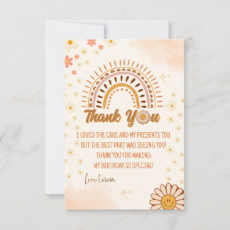 Tarjeta De Agradecimiento groovly hippie Bright & Stylish cumpleaños Gracias