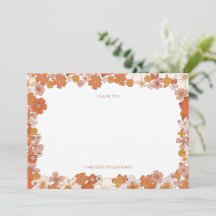 Groovy Boho Naranja Floral Bridal Shower Personali