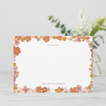Groovy Boho Orange Floral Baby Shower Custom
