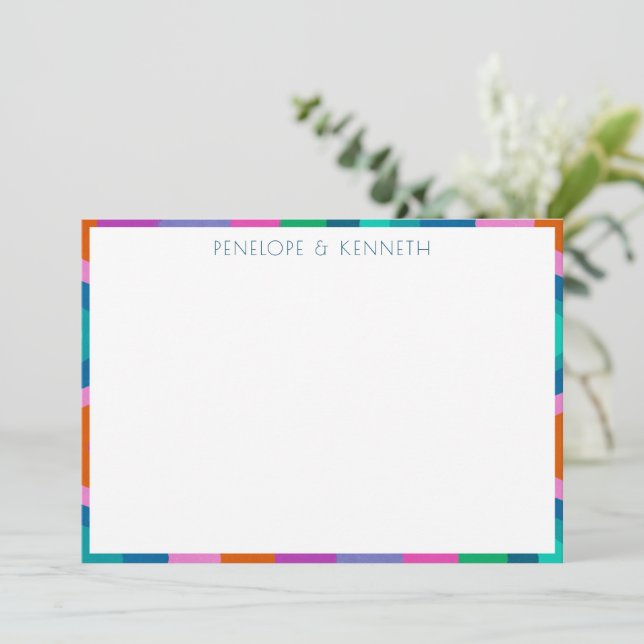 Tarjeta De Agradecimiento Groovy Colorful Green Purple Retro Personalizado (Anverso de pie)