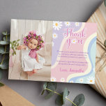 Tarjeta De Agradecimiento Groovy Daisy Birthday Photo<br><div class="desc">Nuestras tarjetas de agradecimiento de Daisy son la manera perfecta de mostrar gratitud y aprecio a sus invitados por celebrar con usted. El diseño presenta un diseño festivo y colorido con espacio para un mensaje personalizado o una nota de agradecimiento. Son perfectas para enviar después del fiesta para expresar su...</div>