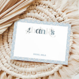 Tarjeta De Agradecimiento Groovy Daisy Modern Boho Cumpleaños