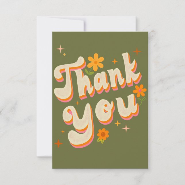 Tarjeta De Agradecimiento Groovy Gracias (Anverso)