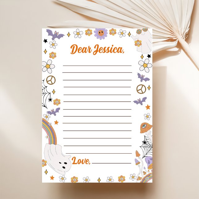 Tarjeta De Agradecimiento Groovy Halloween Cute Ghost Time Capsule Note Mess (Subido por el creador)