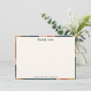 Tarjeta De Agradecimiento Groovy Moderno Tono Tierra Onda Personalizada