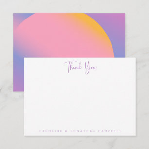 Tarjeta De Agradecimiento Groovy Púrpura Gradiente Rosa Nombre personalizado