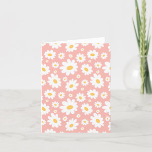 Tarjeta De Agradecimiento Groovy Rubor Boho Daisy Floral Garden Pattern