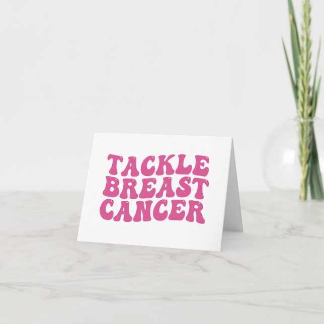 Tarjeta De Agradecimiento Groovy Tackle Conciencia sobre el cáncer de mama (Anverso)