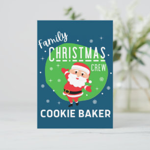 Tarjeta De Agradecimiento Grupo familiar Navidades Fiesta Pajamas Cookie Bak
